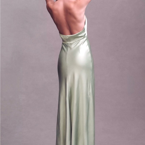 light blue halter top dress Modal Backless Halterneck Mini Dress in Light Blue - S main image 1